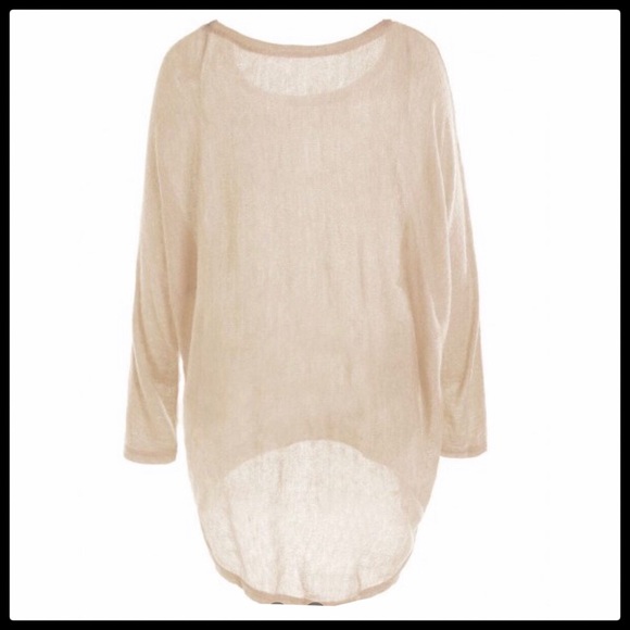 Dolman Sleeve High Low Apricot Tunic Large - Picture 5 of 5